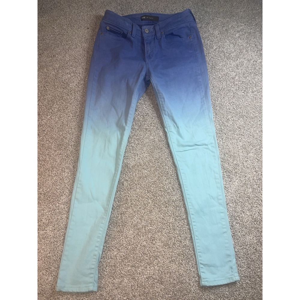 Levi's 535 Leggings Jeans Ombré Blue Turquoise Juniors Size 7